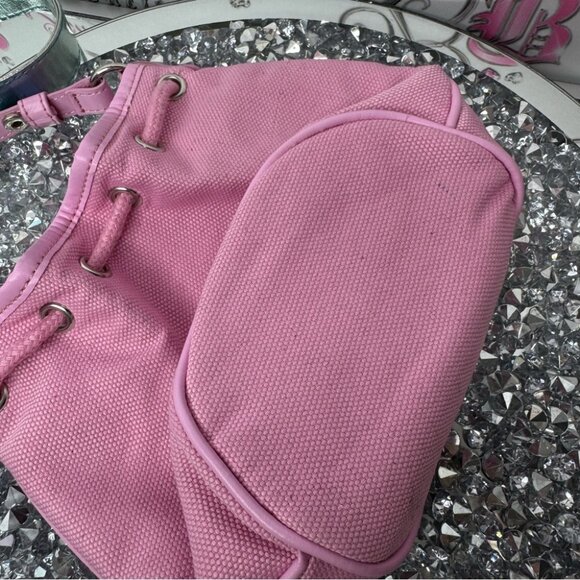 Versace bag mini pink gaw string pull cinch cute bubble round purse tote y2k - Picture 8 of 9